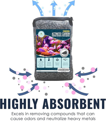 SunGrow 10 oz (300g) Activated Carbon, for Cat Litter Box Deodorizer, Remove Urine Odor, Filter Media Large Pellets for Filtration, Saltwater & Freshwater Fish Aquariums, Air Purifier