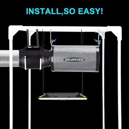 MELONFARM 6" Air Carbon Filter Smelliness Control with Australia Virgin Charcoal, Odor Removal Carbon Filter for Grow Tent, Inline Fan, Hydroponics, Pre-Filter Included, Insulated Flange 6" x 11.8"