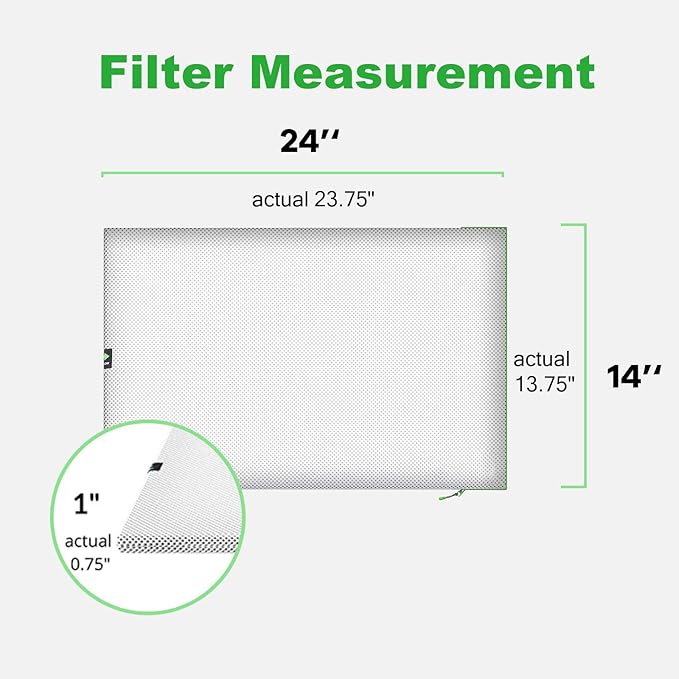 Reair 14x24x1 Air filter, Washable and Reusable Air Filter 14x24x1 for AC HVAC Furnace, MERV 8 Air Filters Machine Washable & Dryer Friendly, AC Furnace Air Filter