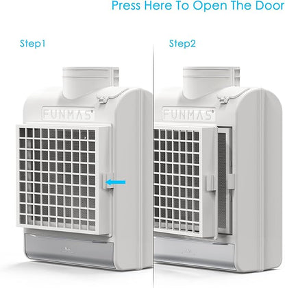 3-in-1 Indoor Dryer Vent, Stainless Steel Screen Filter, Polyester Filter and Water Drawer System, Upgrade Safety Vent Flap, with 4 Pieces Polyester Filters, For Electric Clothes Dryers