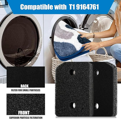 4PCS Dryer Replaces Sponge for T1/T2 9164761 Dryer Models, Tumble Dryer Heat Pump Socket Filters Sponge Compatible with Heat Pump Dryer