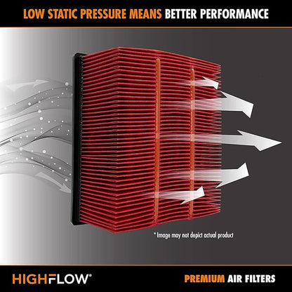 HIGHFLOW High Performance, Pre-Oiled Disposable Engine Air Filter PA99479X | Fits 2018-2025 Chevrolet Express 2500, 2021-2025 Express 3500, 2021-2025 GMC Savana 3500, 2018-2025 Savana 2500