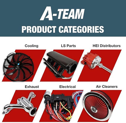 A-Team Performance High Flow Washable & Reusable Round Cotton Air Filter Element - 14x2 Inch Red - Engine Air Filter Compatible w/Buick/Chevrolet/GMC/Ford/Oldsmobile & Pontiac