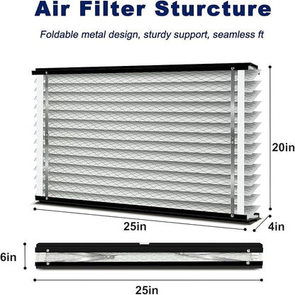 2-Pack 210 Air Filter Replacement Compatible with AprilAire Whole House Air Purifiers,Models 1210, 1620, 2210, 2216, 3210, 4200, MERV 11, Size: 20x25x4 Pleated HVAC AC Furnace Filter