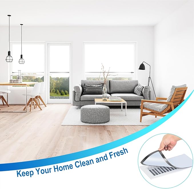 Magnetic Floor Register Vent Covers, 4 x 10 Inch Superior Hold Vent Covers for Home, Air Vent Covers for Sealing Floor, Wall, and Ceiling Registers, RV and HVAC, White