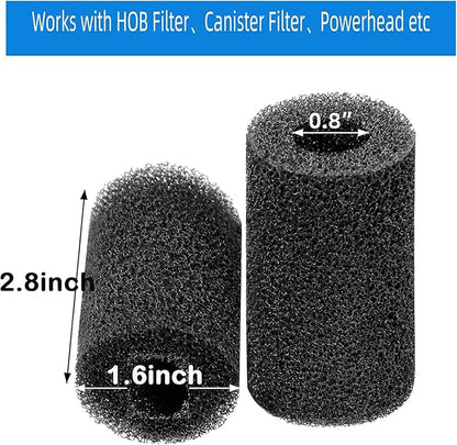 15 Pack Inlet Covers Pre-Filter Sponge for Aquarium Shrimp Turtle Betta Fry Fish Tank Filter 0.8” Intake, Replacement Foam Cover