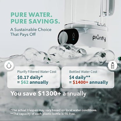 Compact 50oz Countertop Electric Water Filter Pitcher – Removes 99% of Lead, Microplastics, PFAS & Chlorine – Advanced Carbon Block & UltraFiltration Technology – 6 Months Filter Life