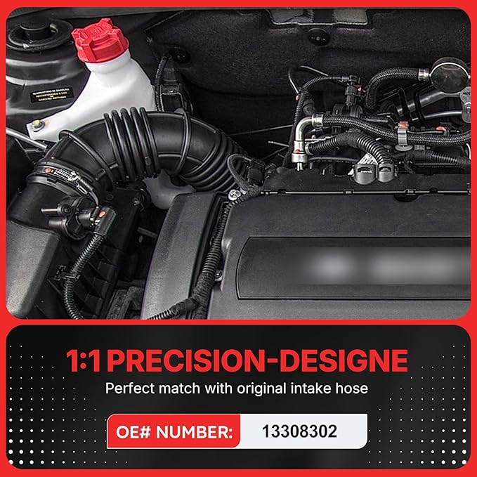 13308302 Air Cleaner Intake Hose Tube with Clamps for 2011-2012 Cruze Base 1.8L, 2011-2016 Chevy Cruze LS, 2011-2015 Cruze LT