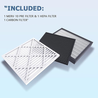 3-Stage Filters Replacement Set, Include MERV-10 Prefilter, Carbon and Hepa Filters, Compatible with X550 & X800