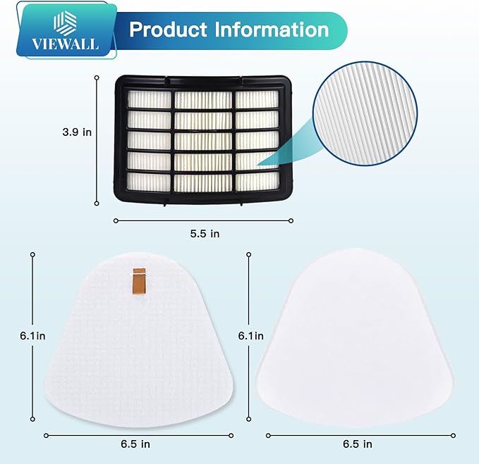 VIEWALL Replacement Filter for Shark NV360 NV352 NV356E ZU503AMZ CU500 CU520 NV350 NV351 NV352 NV355 NV357 NV358 NV366 NV370 NV380 NV391 UV440 Navigator Lift-Away Deluxe Upright Vacuum XHF350 XFF350