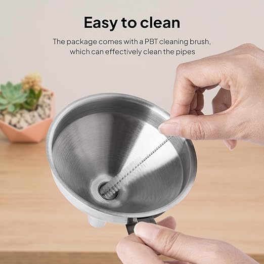 ELEGOO 3D Stainless Steel Funnel, Metal Funnel with Filter and Brush, Used for Filtering and Splash Prevention of 3D Printer Resin
