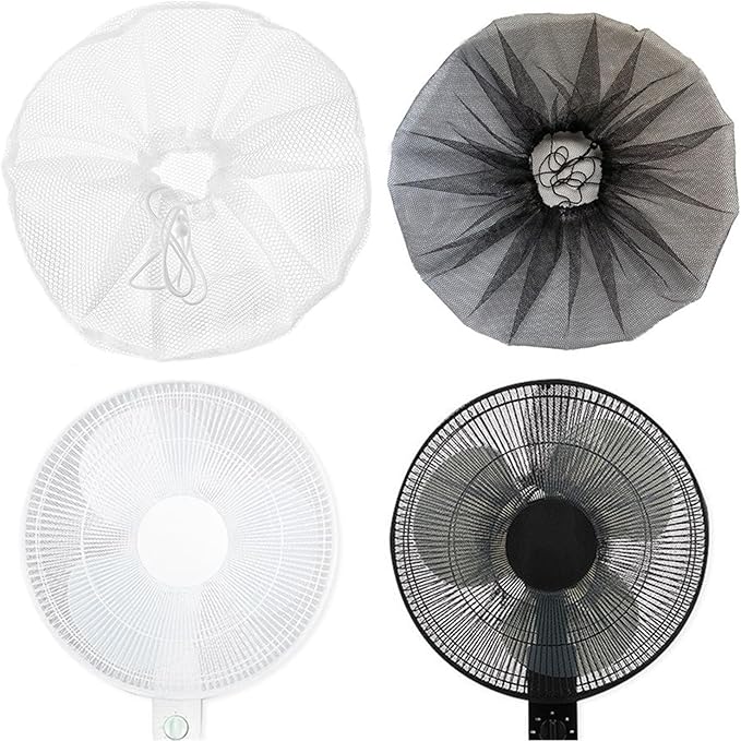 2 Pack-18" Fan Safety Protection Cover,Kid Children Finger Protect Fan Net Guard,Washable Pedestal Fans Dustproof Covers,Summer Fans Safety Dust Covers for Parents of Toddlers(1pcs/Black+1pcs/White)