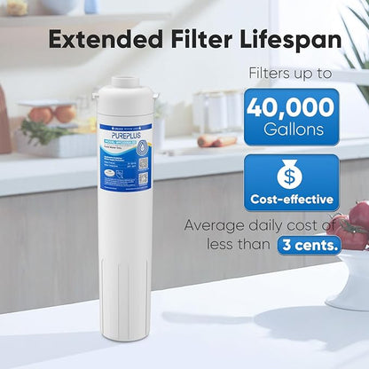 PUREPLUS WFC5300A-20 Under Sink Water Filter, 40,000 Gallons Capacity, 99.99% Chlorine Reduction, NSF/ANSI Certified, Replacement for WFS5300A-20 Under Counter Water Filtration System