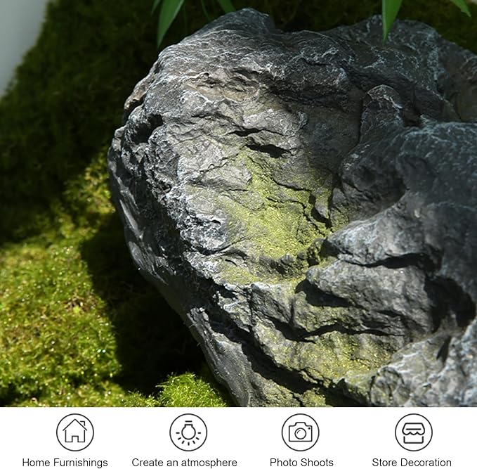 Outdoor Fake Rock Cover Realistic Lightweight Fiberglass Artificial Landscape Boulder Enclosure Protection Dome for Well Pump Septic Tank Electrical Boxes R (S)