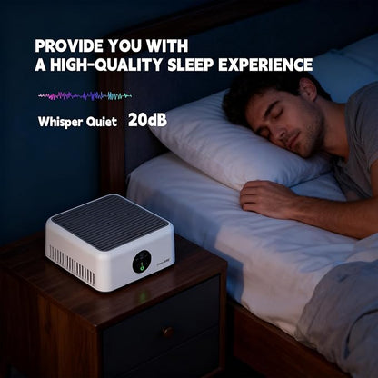 Home HEPA Air Purifier 3 Speed Control, 2/4/8H Timer, Filter Indicator, Ambient Light, 360° Outlet, Suitable for Living Rooms, Home Offices, Car Cup Holders & Dorms