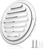 3'' Shiny Silver Paint Stainless Steel Air Vents, Louvered Grille Cover Vent Hood Flat Ducting Ventilation Air Vent Wall Air Outlet with Fly Screen Mesh for House (3 inch Shiny Silver Paint Cover)