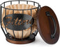Yangbaga Coffee Filter Holder with Wood Lid,Wood and Metal Coffee Filter Storage Container Basket for Coffee Filters 2-4 Cup,Round Coffee Filter Holder Case for Counter,Coffee Bar Accessories decor