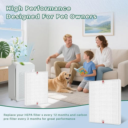 10 Pack C545 Replacement HEPA Filter Compatible with Winix C545 | Ture HPEA Filter S Only, Part number 1712-0096-00 and 2522-0058-00, 2 True HEPA Filter + 8 Activated Carbon Filters