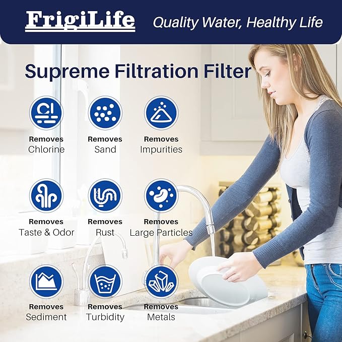 1 Micron 10" x 2.5" Whole House CTO Carbon Sedimen Water Filter Compatible DuPont WFPFC8002, WFPFC9001, SCWH-5, WHCF-WHWC, FXWTC, RO Unit for Under Sink & Countertop Filtration System,4Pack