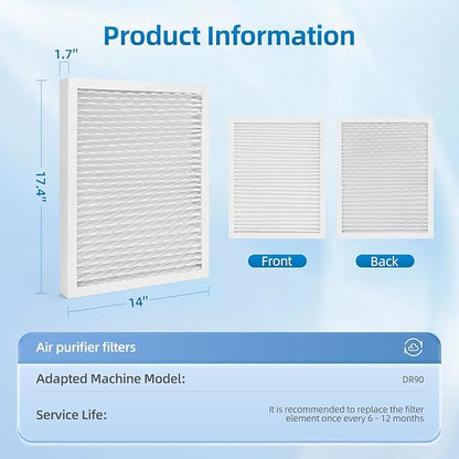 14 x 17.5 x1.75 MERV 13 Replacement Filter Compatible with Honeywell DR90 DR120 Dehumidifiers (50070171-002) Santa Fe Advance90 Advance100 Advance120,4 Pack