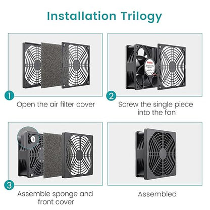 Wathai 4 Pack 90mm Fan Filters for PC Case Fan Dust Filter Cover Computer Mess