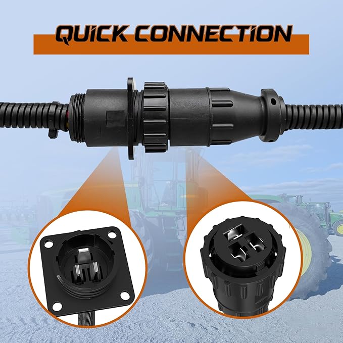 3 Pin Auxiliary Power Connector 3 Pin Auxiliary Cable Replace 187103A1 & A-RE48525, Tractor Replacement Socket Outlet Compatible with John Deere Tractor Case-IH Tractor Cotton Picker