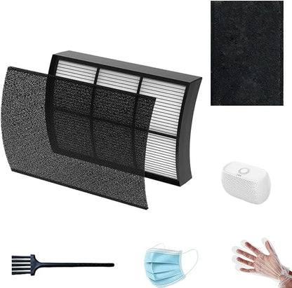 PECOMFIL Replacement Filter Compatible with PureZone Breeze Tabletop Air Purifier PECOMPAP, 1-Pack True HEPA Filters + 2 Activated Carbon Pre-Filters, 2-in-1 High Efficiency Filtration System