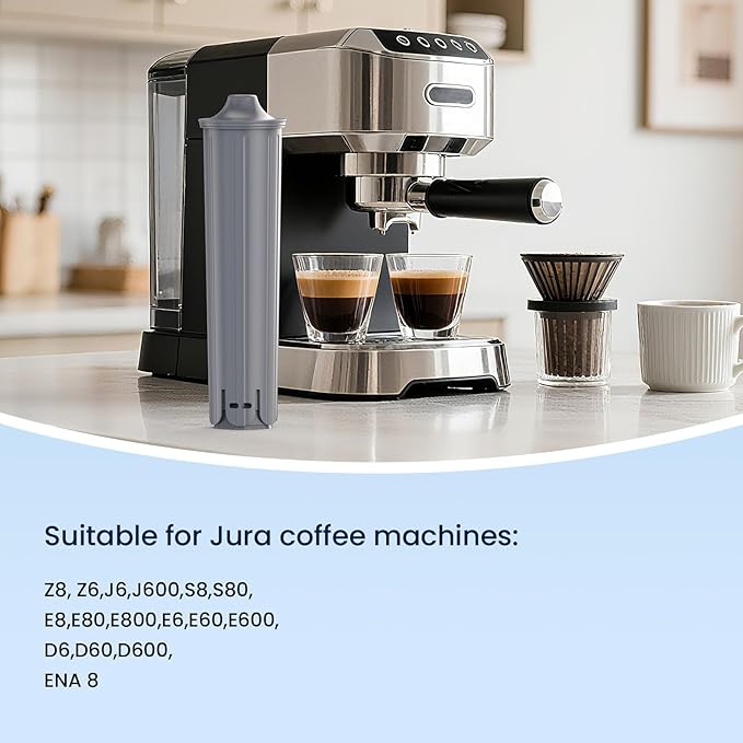 GLACIER FRESH Water Filter Compatible with Jura 71794 Claris Smart+ Filter Cartridge, Fits E6, E8, Z8, Z6, J6, ENA8 Coffee Machines, NSF/42 Certified, 6 Pack