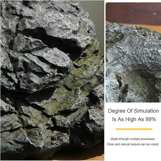 Outdoor Fake Rock Cover Realistic Lightweight Fiberglass Artificial Landscape Boulder Enclosure Protection Dome for Well Pump Septic Tank Electrical Boxes R (B)