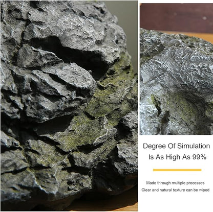 Outdoor Fake Rock Cover Realistic Lightweight Fiberglass Artificial Landscape Boulder Enclosure Protection Dome for Well Pump Septic Tank Electrical Boxes R (P)