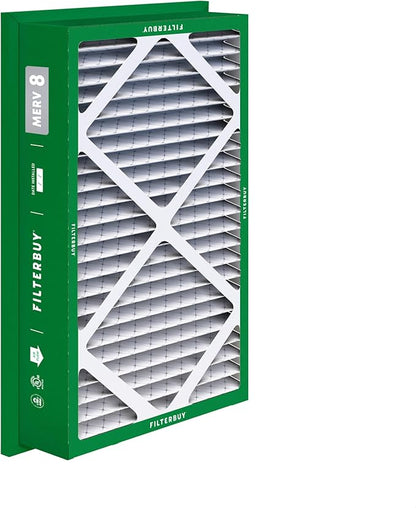 Filterbuy 16x25x5 Air Filter MERV 8 Essential Dust & Allergy Defense (4-Pack), Electrostatic Pleated HVAC AC Furnace Filters for Honeywell Return Grille (Actual Size: 14.38 x 23.38 x 3.69)