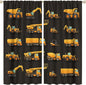 Kids Construction Window Curtains, Construction Machinery Equipment Mode of Transport Bulldozer Tractor Windows Curtain for Children Teens Room Decor 84x84in (30% Blackout)
