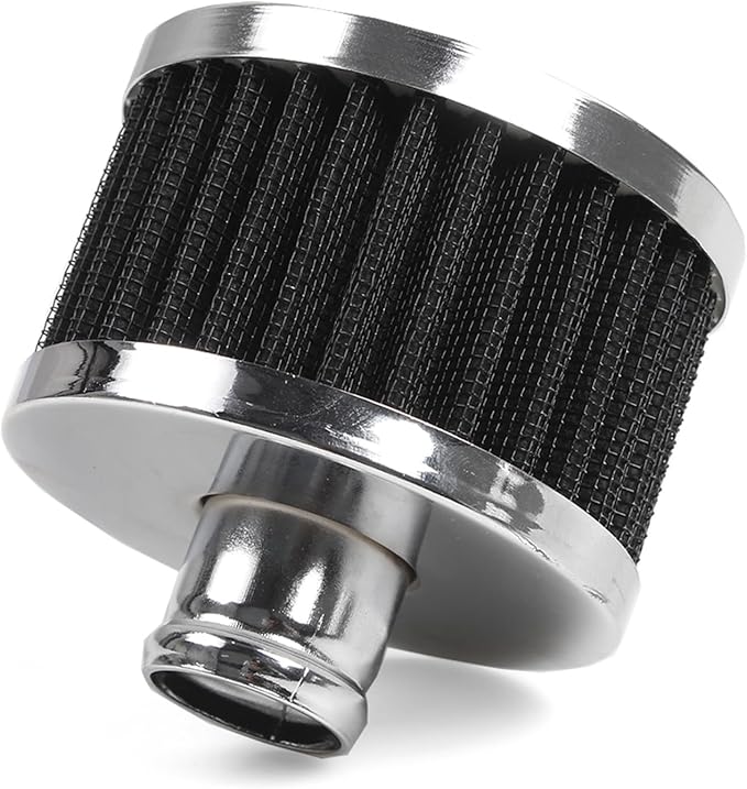 MUGE RACING 23mm Car Air Filter Universal Cold Air Intake Filter High Flow Vent Valve Cover Breather Filter (Black- 2 Pcs)