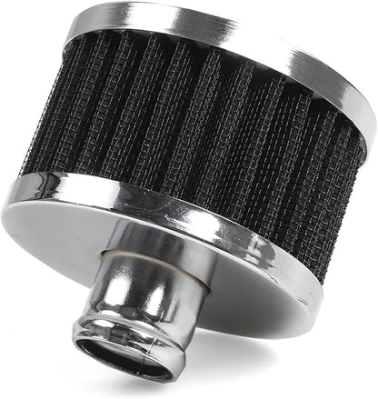 MUGE RACING 23mm Car Air Filter Universal Cold Air Intake Filter High Flow Vent Valve Cover Breather Filter (Black- 2 Pcs)