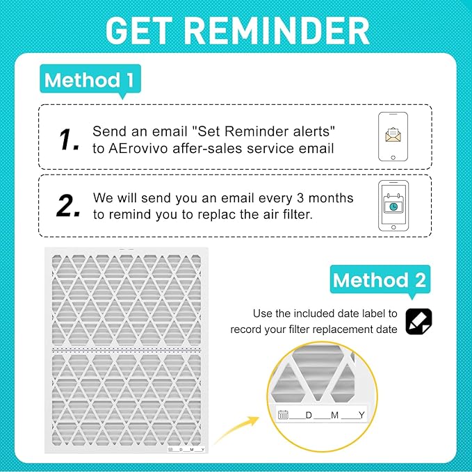 14x20x1 Refillable Air Filter Kit, MERV 8, 1 Reusable Foldable Frame ＆ 6 Refills, Fits Most AC HVAC Furnace Devices, Actual Size 13.75x19.75x0.75in
