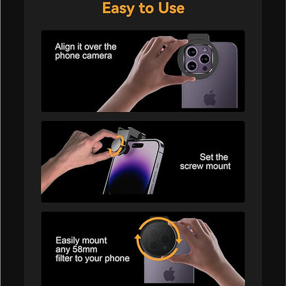 Fotorgear Camera Lens Filter,67mm Clip On Filters Professional Photography for Phone/Camera Lens, 67mm Universal Phone Polarizer Filter CPL ND Compatible with iPhone Samsung Xiaomi Huawei(VND 2-6)