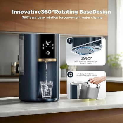 Countertop Reverse Osmosis Water Filter System, 5-Stage RO Filtration with UV, 4:1 Pure to Drain, Innovative 360° Swivel Base, Portable No Installation Water Purifier with 4 Capacity