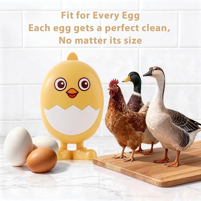 Egg Washer Cleaner for Fresh Eggs, Universal Egg Wash and Brush Scrubber for Cleaning Eggshell,Cute Chicken Coop Essentials, 1pcs