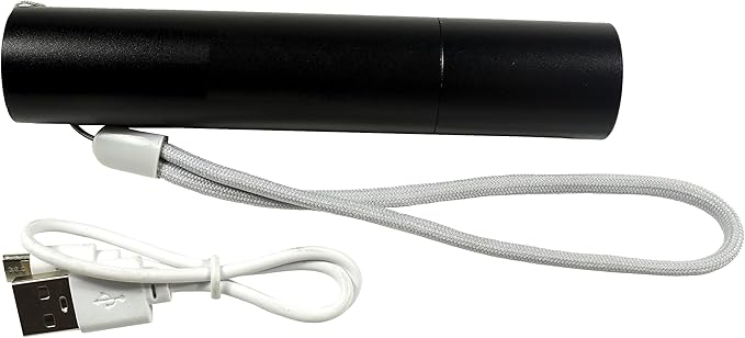 Flashlight for Fluorescence/Glowing Mineral Crystal Lightweight Powerful 3 Watt 365nm Blacklight w/Optical UV Filter Pocket Torch, USB Rechargeable (USB Cable Included) + Sodalite Rough (1PC)