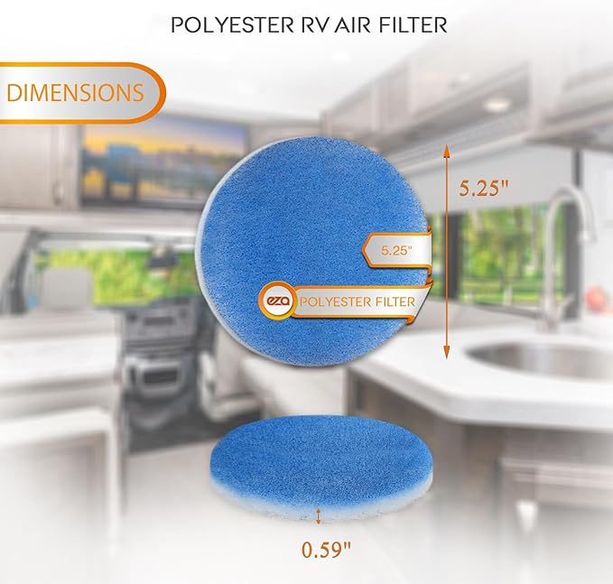 RV Air Conditioner Filter - RV 5.25" Round Air Duct AC Filter Replacement MERV 8 Air Filter (8 Pack)