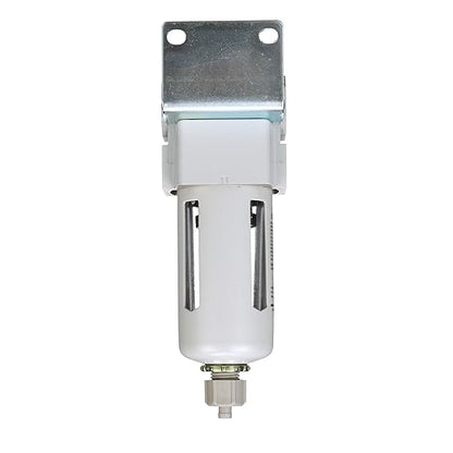 PneumaticPlus SAFM300-N03B Compressed Air Coalescing Filter, 0.1 Micron, 3/8" NPT - Poly Bowl, Manual Drain, Bracket