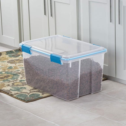 Sterilite 4 Pack Gasket Box, Weather-Resistant Storage Bins with Latching Lids, 54 Quart - Heavy-Duty Organizing Containers for Closet, Bathroom, and Office