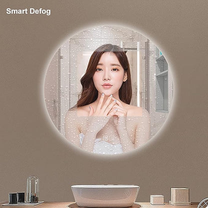 Led Mirror for Bathroom,Bathroom Mirrors for Vanity,Shatter-Proof,with Dimming & 3 Color Modes,Heated Demister Pad,Anti-Fog,Hanging Vanity Mirror,Easy to Install, Easy to Clean (Size : 70x70cm)