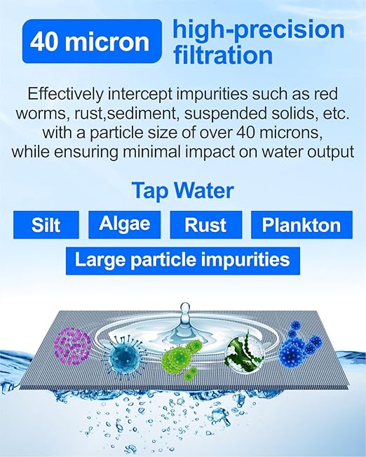 Spin Down Sediment Filters, 40-50 Micron Reusable Water Prefilter System, 3/4" MNPT,BPA-Free Lead-Free Heavy Duty Brass