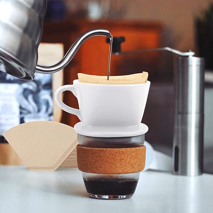 Segarty #1 Coffee Cone Filters, 400 Count Pack Size 1-2 Cup Natural Unbleached Brown Paper Disposable Pour Over Maker Basket Dripper for Most Brewer Machine for Home, Office, Cafetera