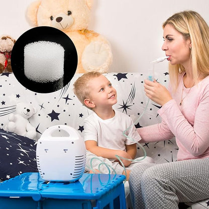 Boao 96 Pcs Nebulizer Filters Replacement Air Filter Sponge for Compressor System Accessories, Round White Sponge Air Replacement for Compressor System Cool Mist Device