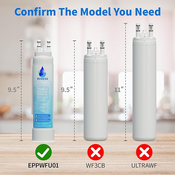 FPPWFU01 Water Filter Replacement for Frigidaire FPPWFU01 Water Filter, Compatible with PurePour PWF-1, PureAdvantage PurePour PWF-1 (2 PACK)