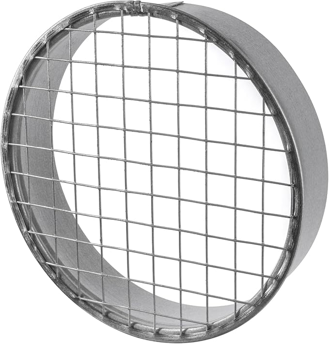 Repa Market Ø6 Inch Duct Cover – Galvanized Steel Round Duct Cap with Mesh Screen – HVAC Exhaust or Intake Vent – Exterior Pipe Air Outlet – Spiral Ventilation Ducting Metal End Plug
