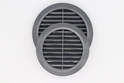 Graphite/Gray 5" Inch Round Ventilation Grille with Insect mesh. (Duct 5Ø / Grille 6Ø) Ventilation Applications. Indoor and Outdoor Vent Cover. Available 3 Sizes / 4 Colors.