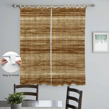 Vintage Western Living Room Curtains 84 Inch Length, Window Curtains Tab Top, Rustic Farmhouse Wooden Grain Barn Door Light Filtering Window Treatments Drapes 52"x84" 2 Panel